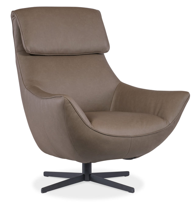 Hughes Swivel Chair - Dark Brown by Hooker Furniture - View 1