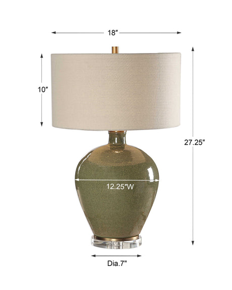 Elva Table Lamp Emerald - Green / Beige by Uttermost - View 4