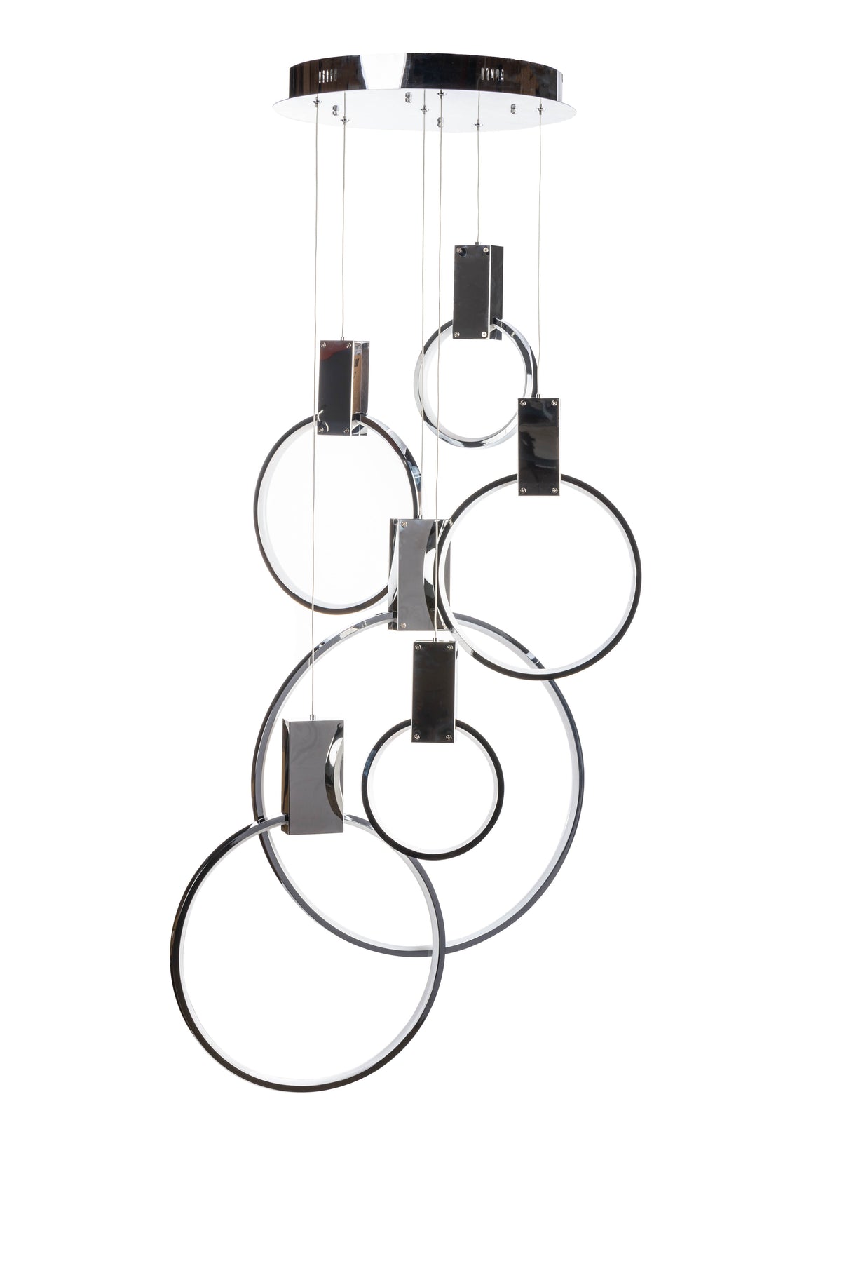 Hong Kong LED Circular Chandelier // Chrome  | Finesse - Home Elegance USA
