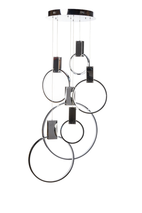 Hong Kong LED Circular Chandelier // Chrome  | Finesse - Home Elegance USA
