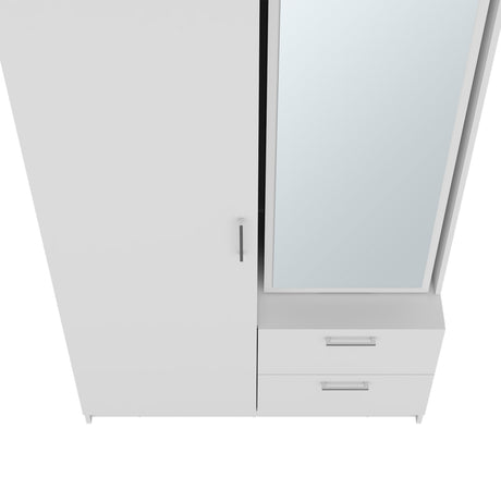 FM FURNITURE Thatcher Armoire- wardrobe, shoe storage and 2 - drawer, White - sold by Home Elegance USA