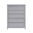 Gray Finish Storage Chest with 5 Drawers Wooden Modern Bedroom Furniture 1pc Vertical Dresser