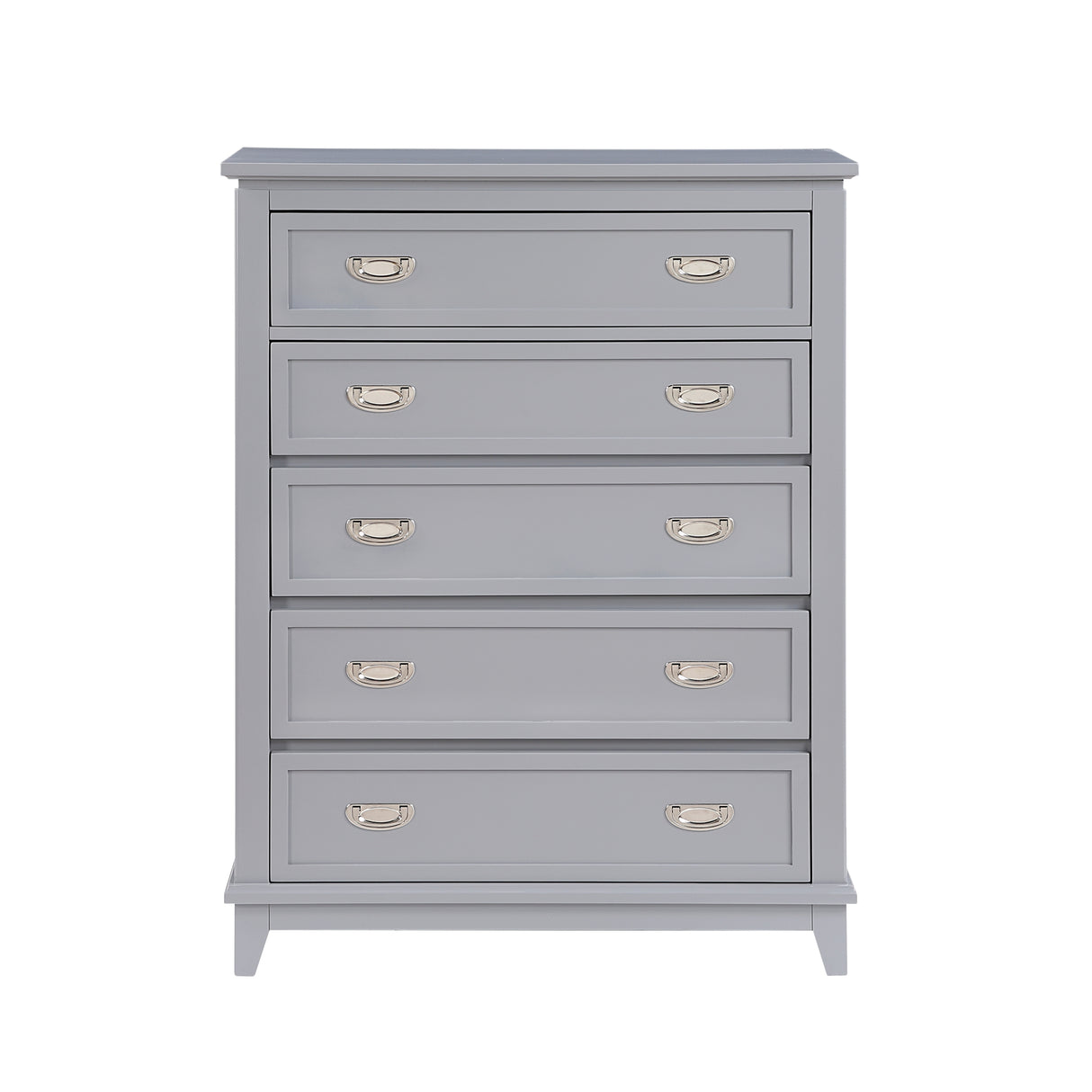 Gray Finish Storage Chest with 5 Drawers Wooden Modern Bedroom Furniture 1pc Vertical Dresser