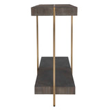 Taja Modern Brass / Wood Console Table - Gold / Dark Brown by Uttermost - View 5