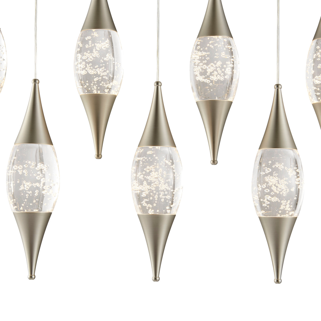 Shinny Teardrops Rectangular Chandelier // Matte Nickel  | Finesse - Home Elegance USA