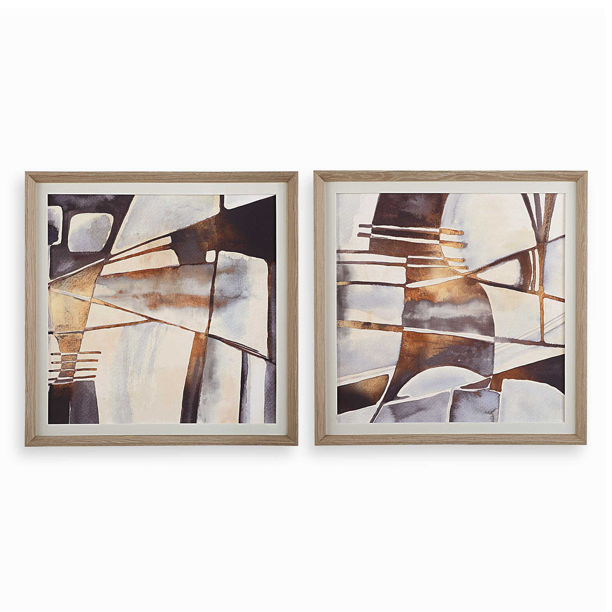 Vetrina Framed Abstract Prints (Set of 2) - Gray by Uttermost - View 1