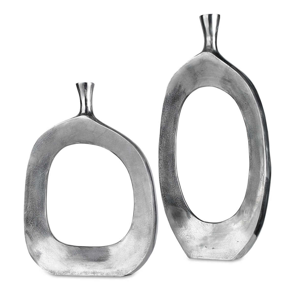 Cierra Aluminum Vases (Set of 2) - Silver by Uttermost - View 1