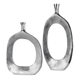 Cierra Aluminum Vases (Set of 2) - Silver by Uttermost - View 1