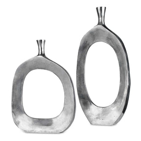 Cierra Aluminum Vases (Set of 2) - Silver by Uttermost - View 1