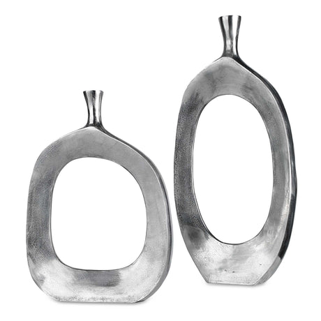 Cierra Aluminum Vases (Set of 2) - Silver by Uttermost - View 1