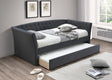 Contemporary Style 1pc Day Bed w/ Trundle Button Tufted Charcoal Finish Slat Included