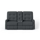 Devon Transitional Fabric Reclining Loveseat, Console | Flexsteel
