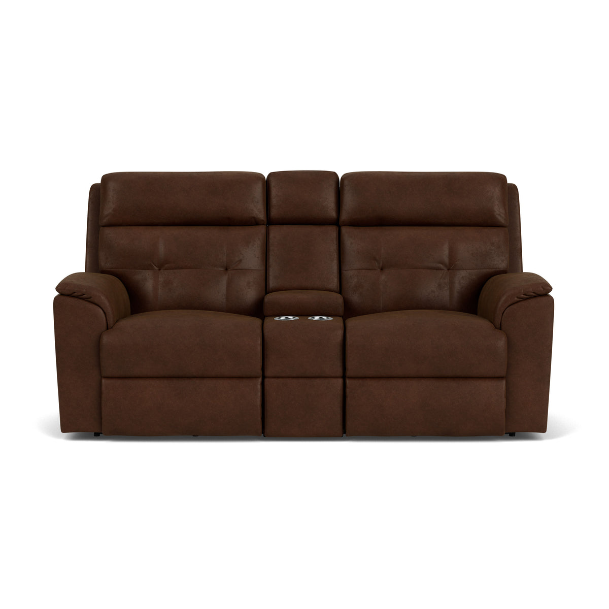 Mason Transitional Fabric Reclining Loveseat With Console | Flexsteel