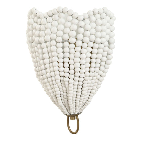Biddeford 1 Light Beaded Sconce - Gold / White by Uttermost - View 3