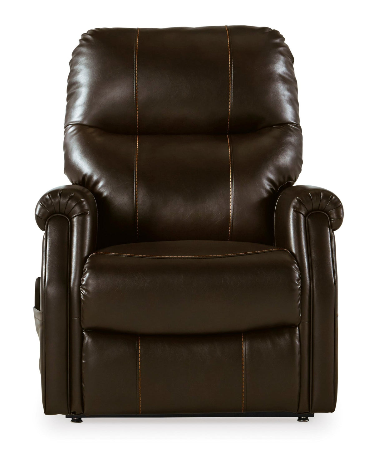 Ashley Chocolate Markridge Power Lift Recliner - Faux Leather | Home Elegance USA