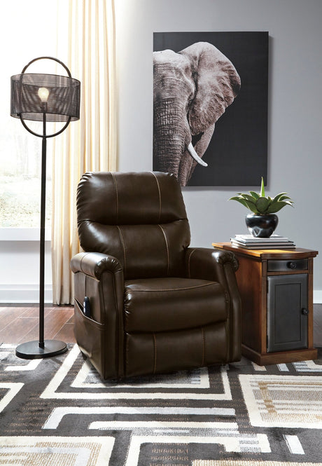 Ashley Chocolate Markridge Power Lift Recliner - Faux Leather - 3500312 - Home Elegance USA - 6