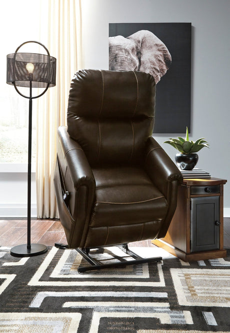 Ashley Chocolate Markridge Power Lift Recliner - Faux Leather - 3500312 - Home Elegance USA - 8