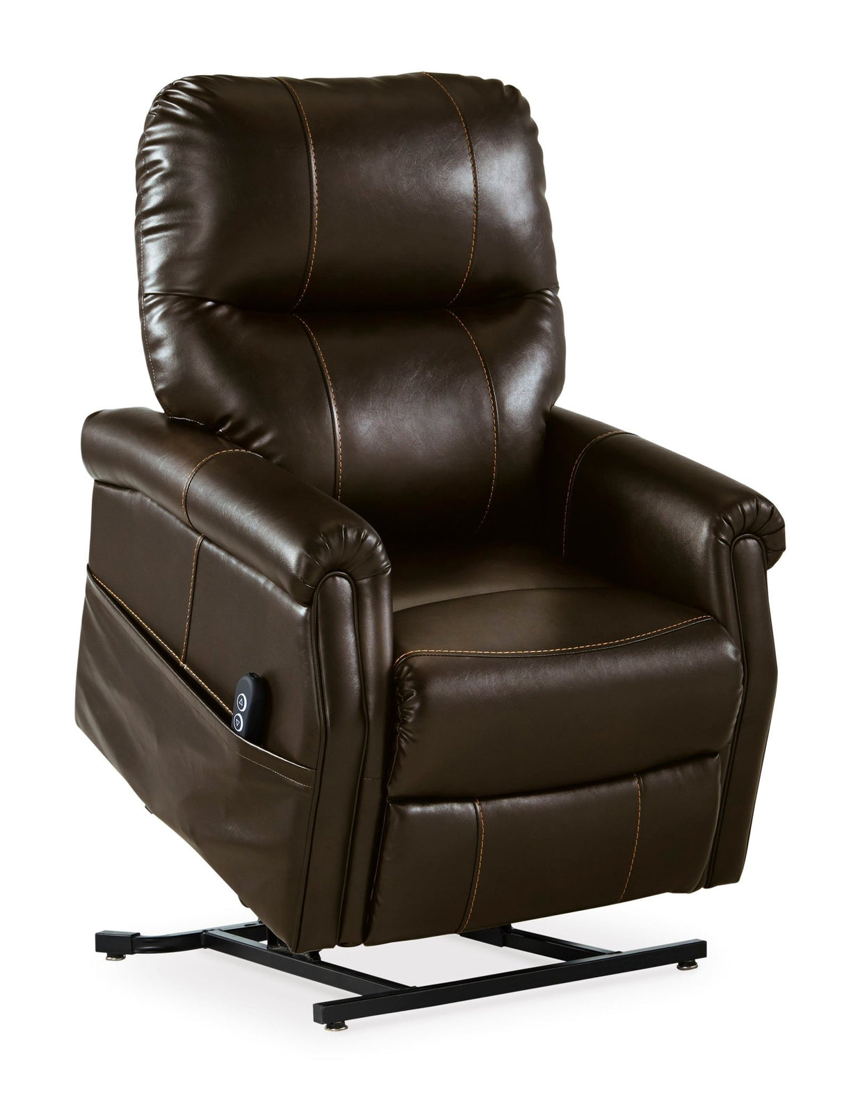 Ashley Chocolate Markridge Power Lift Recliner - Faux Leather | Home Elegance USA