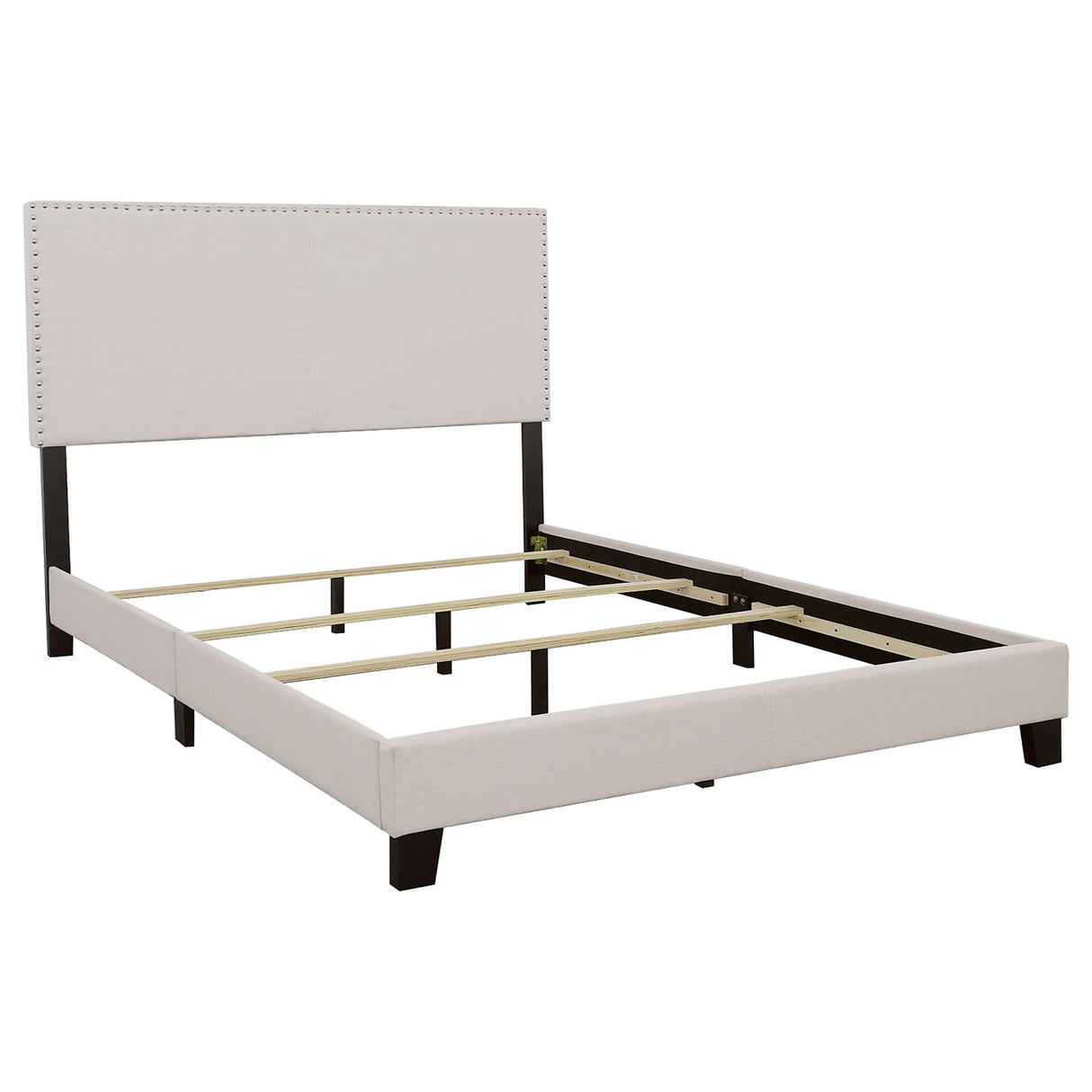 Boyd Upholstered Eastern King Panel Bed Ivory | Coaster - 350051KE - Home Elegance USA - 1