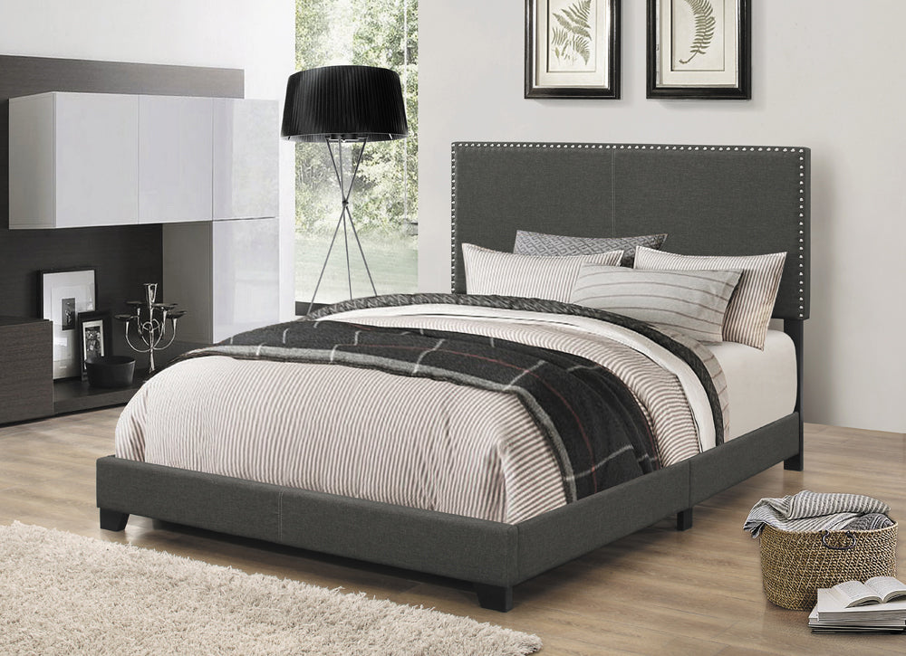 Full Bed - Boyd Upholstered Full Panel Bed Charcoal