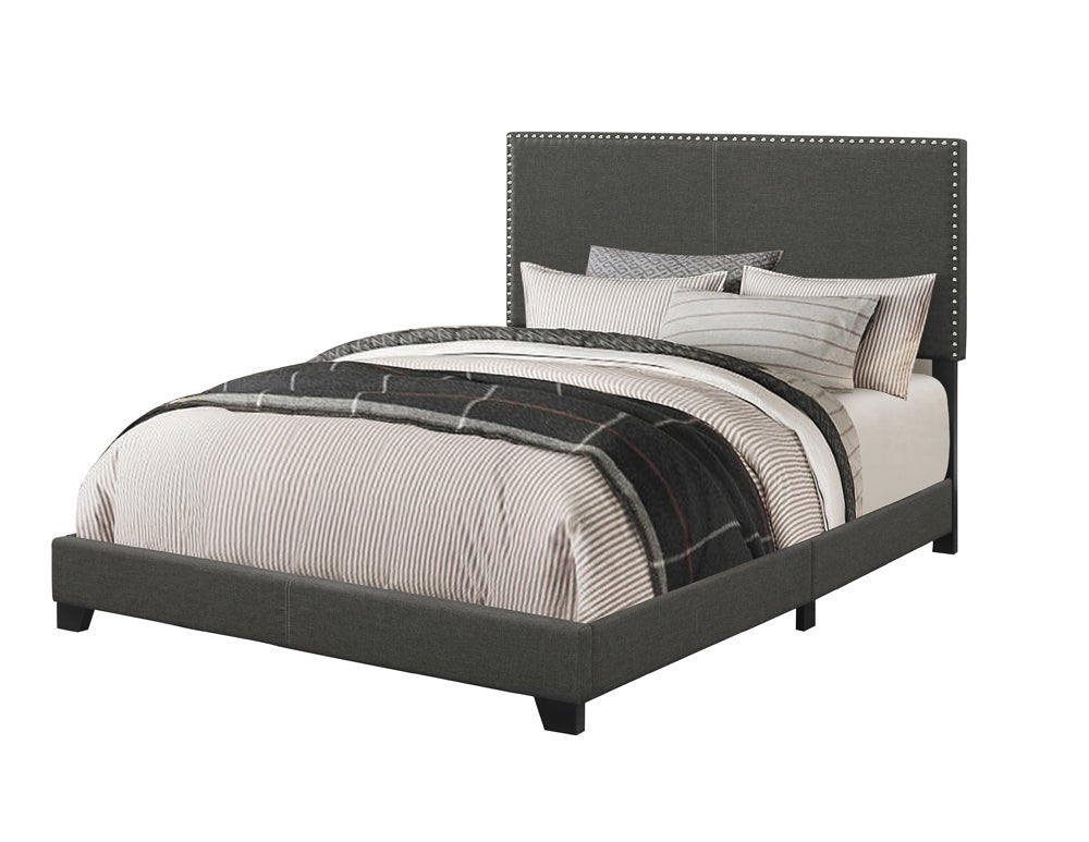 Boyd Upholstered Eastern King Panel Bed Charcoal | Coaster - 350061KE - Home Elegance USA - 3