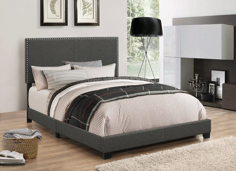 Twin Bed - Boyd Upholstered Twin Panel Bed Charcoal