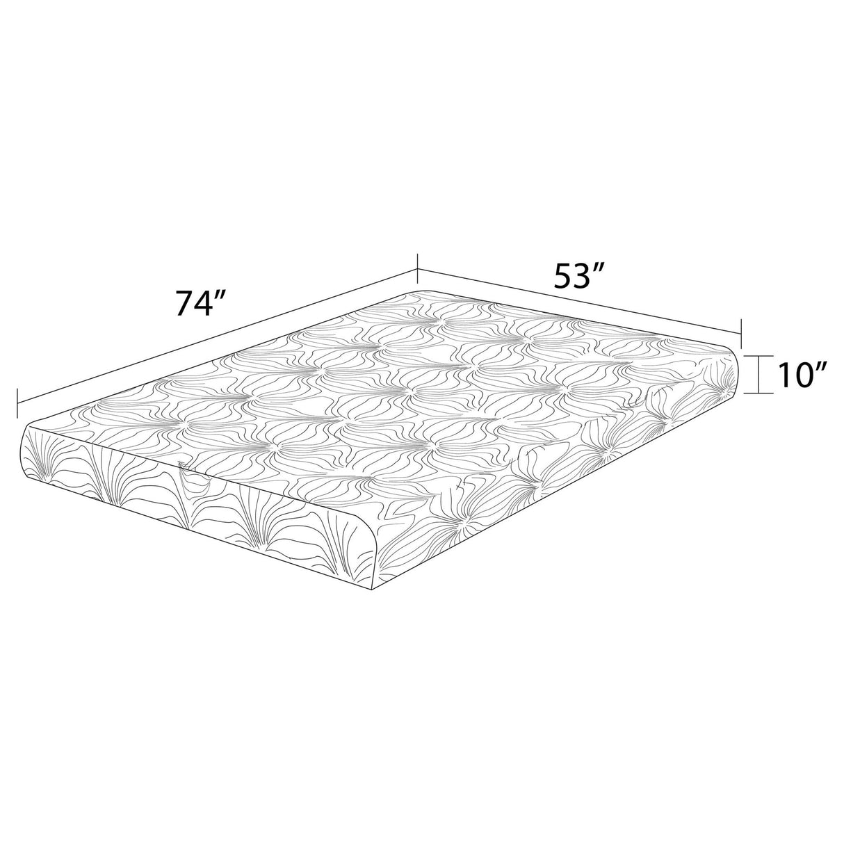 10" Full Memory Foam Mattress - Key Full Memory Foam Mattress White - 350064F - image - 7