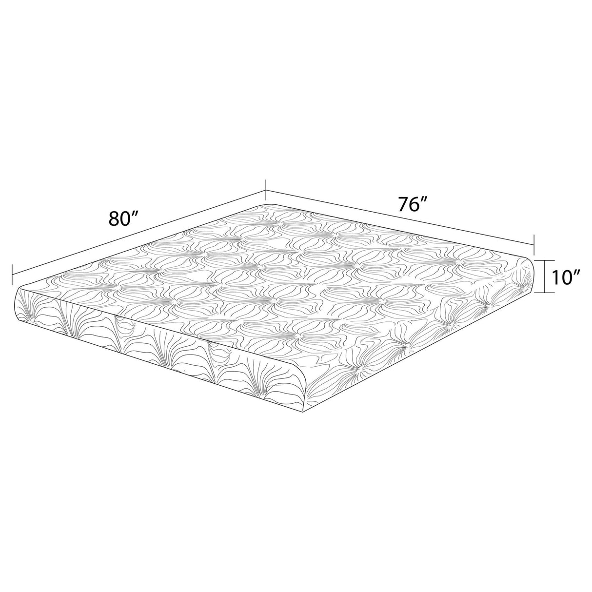 10" Eastern King Memory Foam Mattress - Key Eastern King Memory Foam Mattress White - 350064KE - image - 7