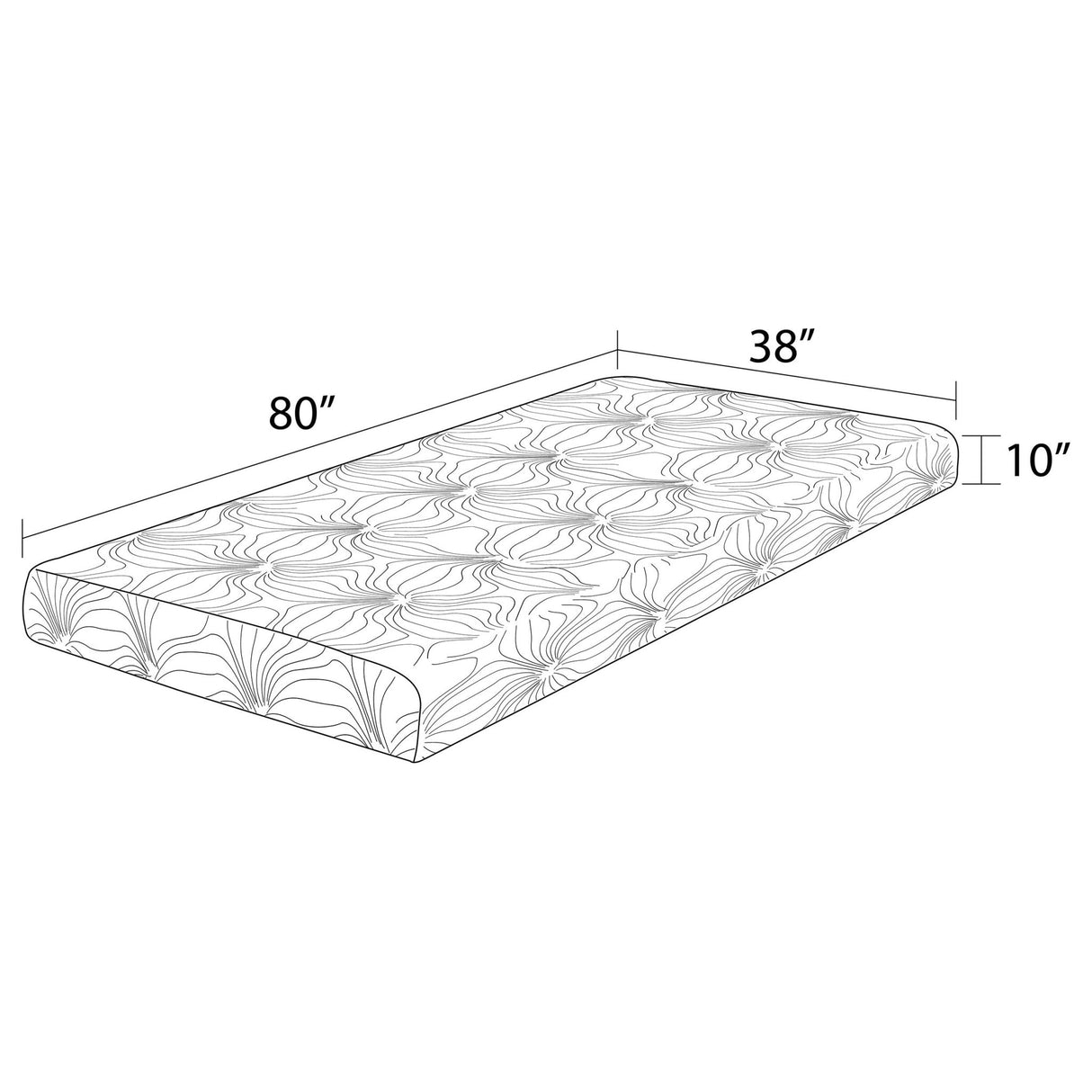 10" Twin Extra Long Memory Foam Mattress - Key Twin Long Memory Foam Mattress White - 350064TL - image - 7