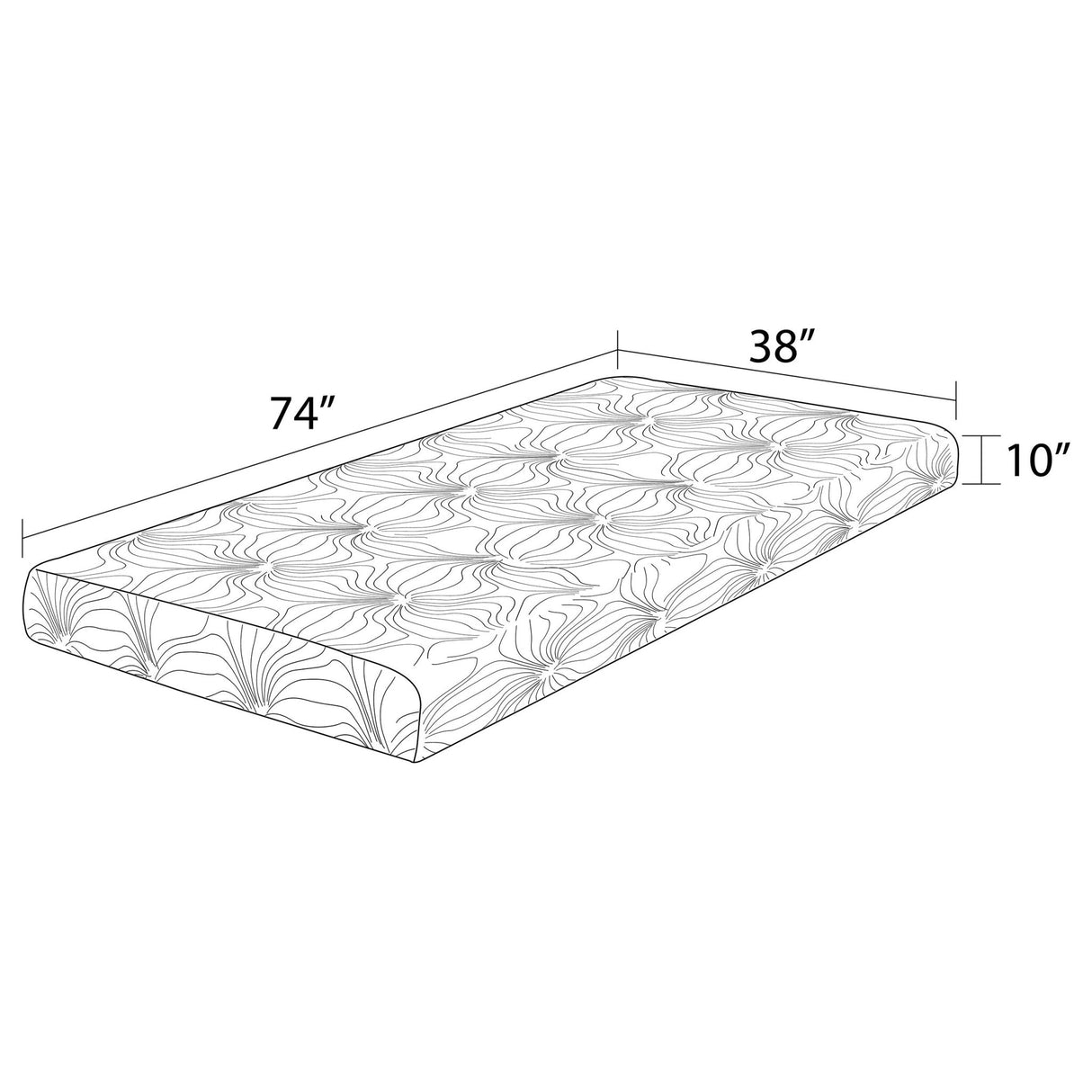 10" Twin Memory Foam Mattress - Key Twin Memory Foam Mattress White - 350064T - image - 7