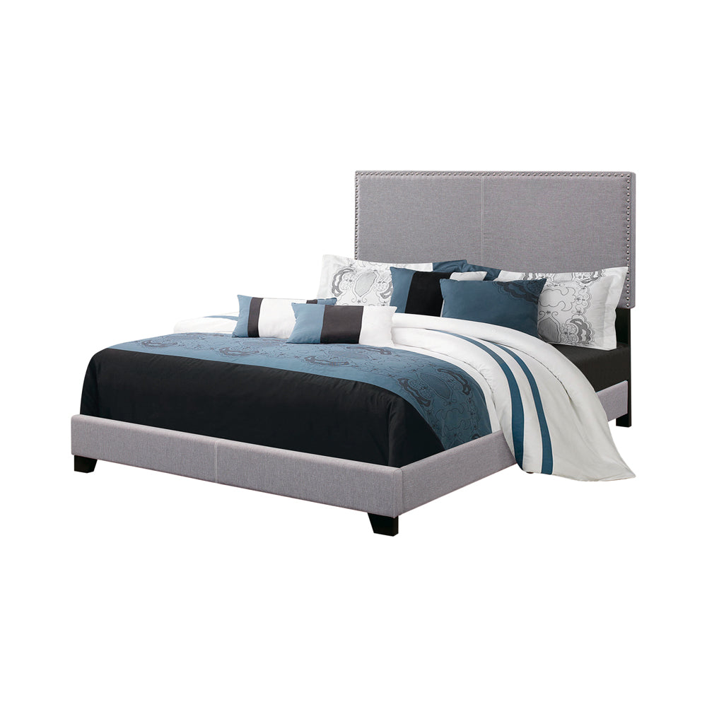 Eastern King Bed - Boyd Upholstered Eastern King Panel Bed Grey