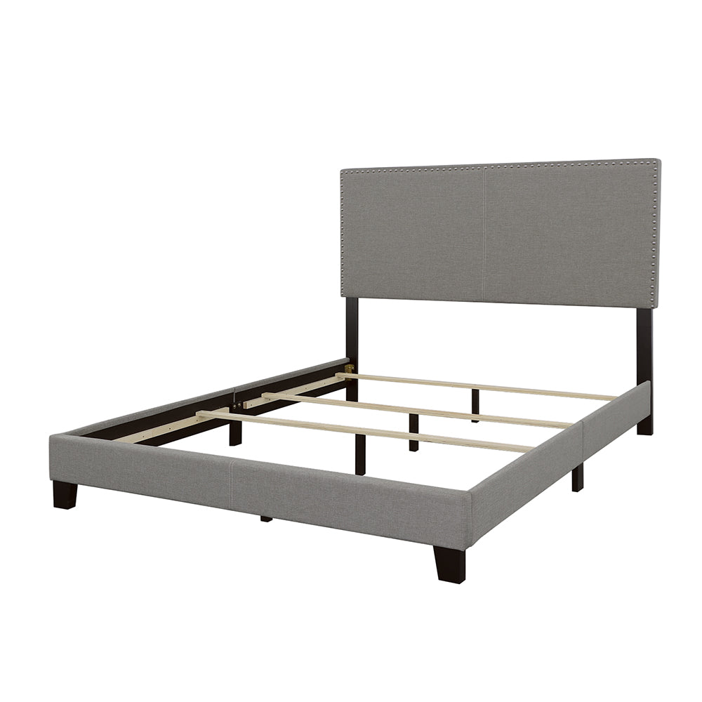 Queen Bed - Boyd Upholstered Queen Panel Bed Grey