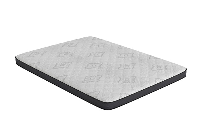 6" Full Tight Top Foam Mattress - Santa Barbara Full Mattress White and Charcoal | Coaster | Home Elegance USA