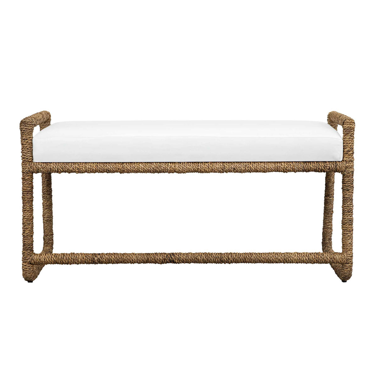 Araiza Fabric Bench Brown / White - White / Light Brown by Uttermost - View 5