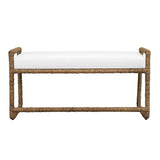Araiza Fabric Bench Brown / White - White / Light Brown by Uttermost - View 5