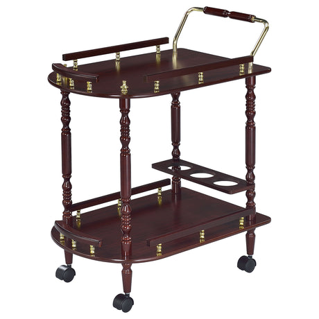 Bar Cart - Palmer 2-tier Serving Cart Merlot and Brass