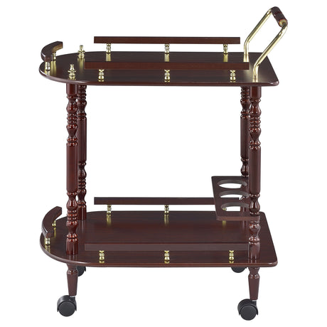 Bar Cart - Palmer 2-tier Serving Cart Merlot and Brass