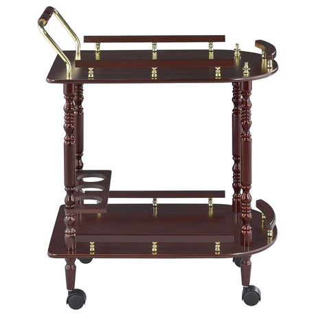 Bar Cart - Palmer 2-tier Serving Cart Merlot and Brass