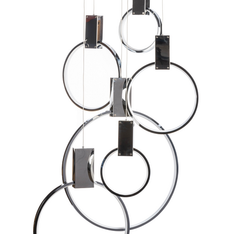 Hong Kong LED Circular Chandelier // Chrome  | Finesse - Home Elegance USA