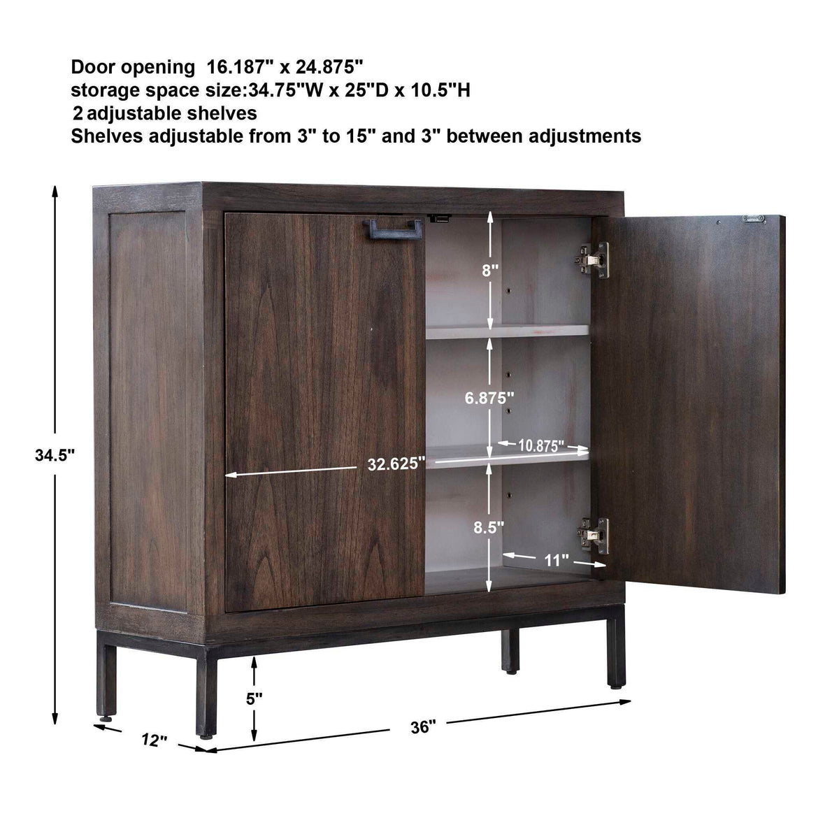 Nadie Console Cabinet Light Walnut - Dark Brown by Uttermost - View 6