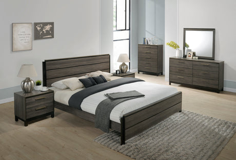 Ioana Antique Grey Wood 6-piece King Size Bedroom Set, Dresser, Mirror, 2 Night Stands , Chest - sold by Home Elegance USA