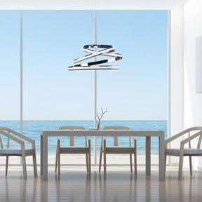 Oslo LED Adjustable Chandelier // Chrome  | Finesse - sold by Home Elegance USA