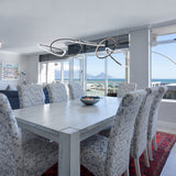 Seoul LED Hoops Rectangular Chandelier // Chrome  | Finesse -  Home Elegance USA