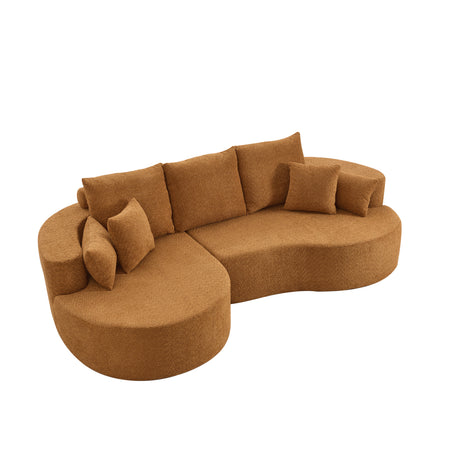 106 in. 2 - Piece Fabric Cloud Curved Sectional Boucle Sofa,CHAISE LOUNGE, NOMAD - sold by Home Elegance USA