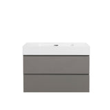 Alice 36" Gray Bathroom Vanity with Sink, Large Storage Wall Mounted Floating Bathroom Vanity for Modern Bathroom, One - Piece White Sink Basin without Drain and Faucet - W1865S00006 - Home Elegance USA - 3