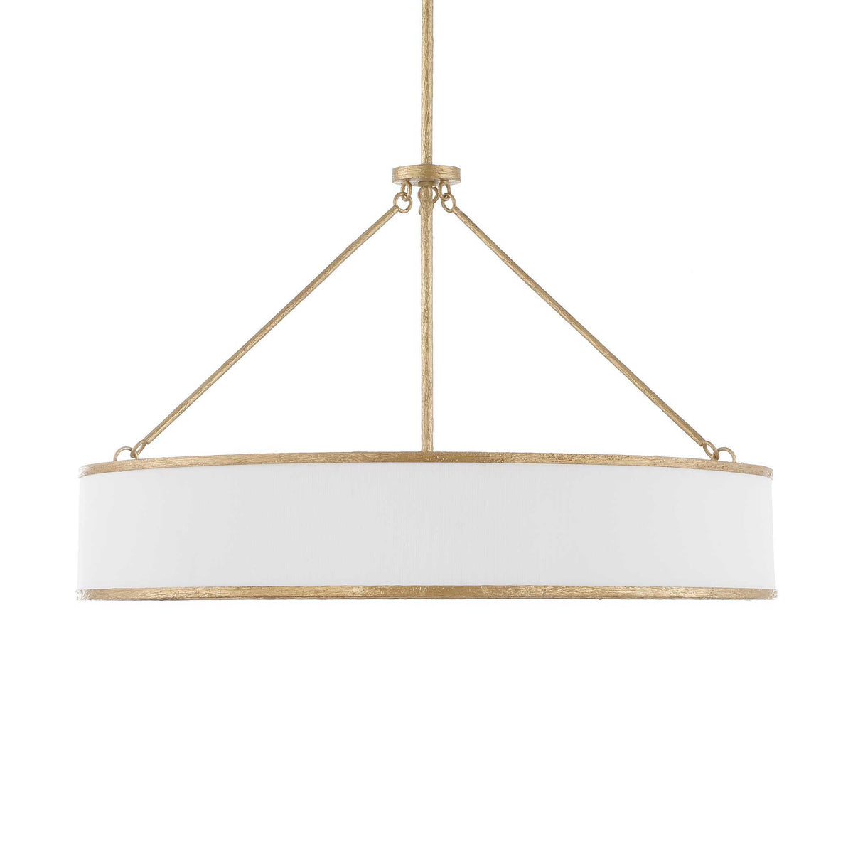 Algiers 8 Light Drum Pendant - Gold / White by Uttermost - View 7