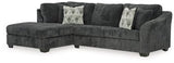 Ashley Shadow Biddeford 35504S1 2 - Piece Sectional with Chaise - Velvet | Home Elegance USA