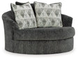 Ashley Shadow Biddeford Oversized Swivel Accent Chair - Velvet | Home Elegance USA