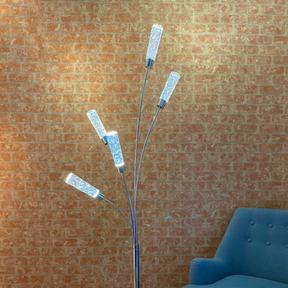 5 Acrylic Cylinders Floor Lamp // Chrome  | Finesse - Home Elegance USA
