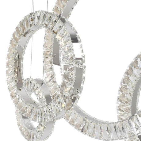 5 Hoop Crystal Progression Chandelier // Chrome  | Finesse -  Home Elegance USA